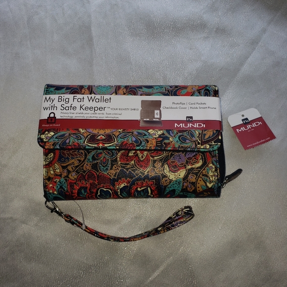 mundi Handbags - Mundi Big Fat Wallet Womens RFID Blocking Clutch Organizer Removable Wristlet
